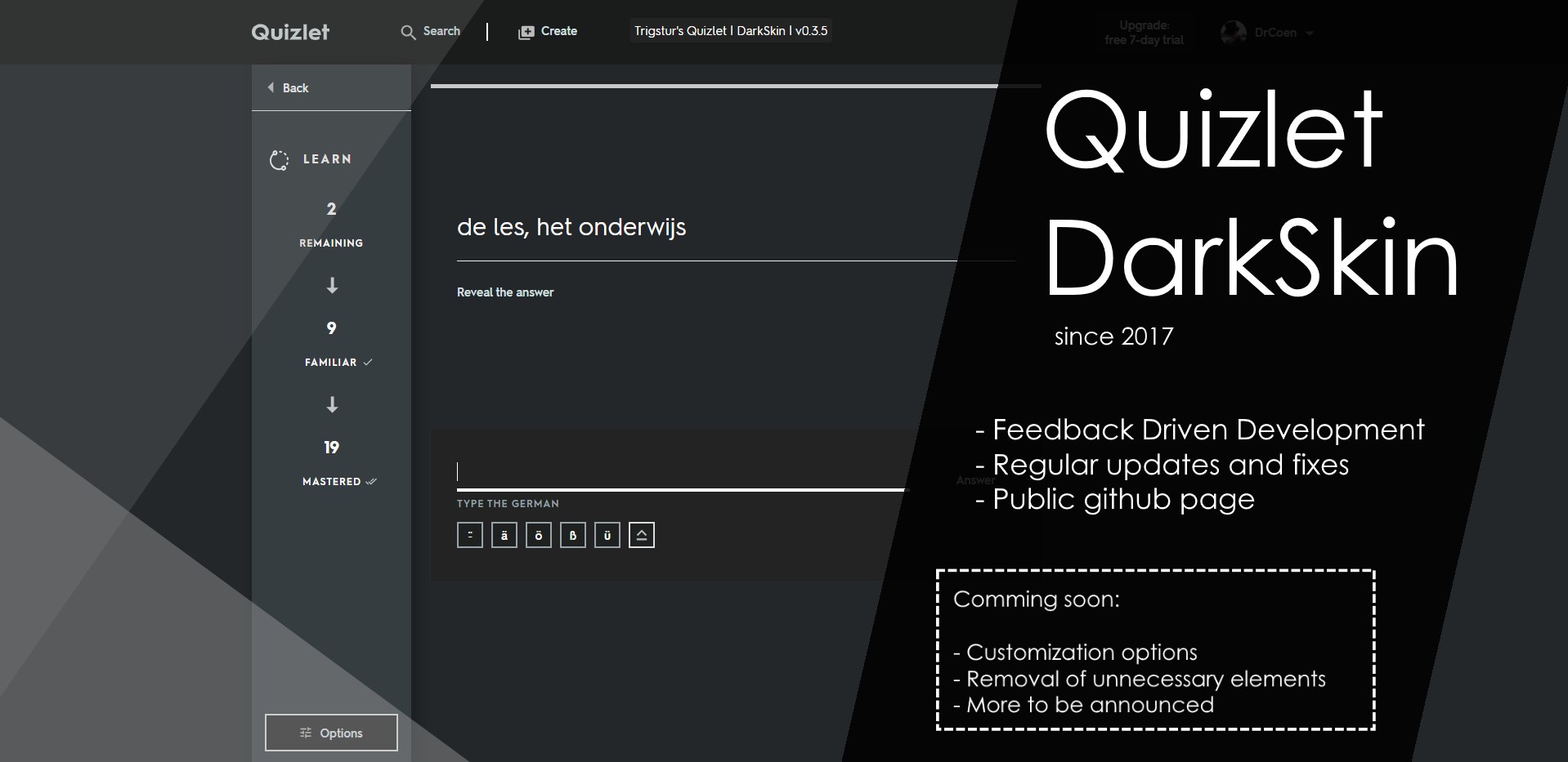 Quizlet DarkSkin | v0.3.5