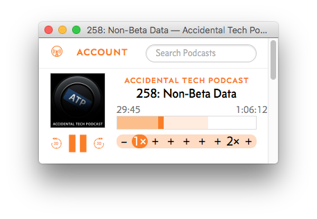 Overcast.fm Native Mac App Styling with MiniPlayer