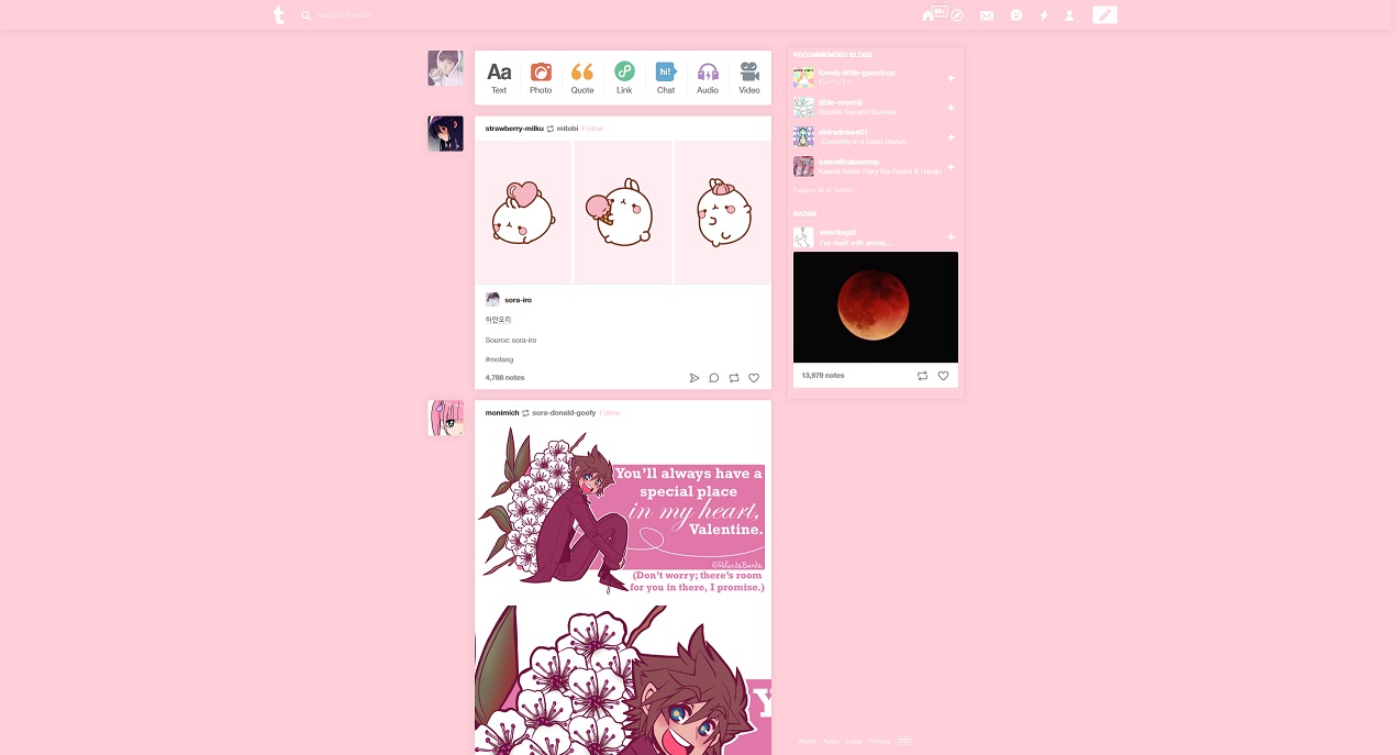 Pinku - Pink Tumblr Theme