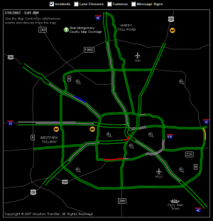 Houston Transtar Traffic Map: simplified