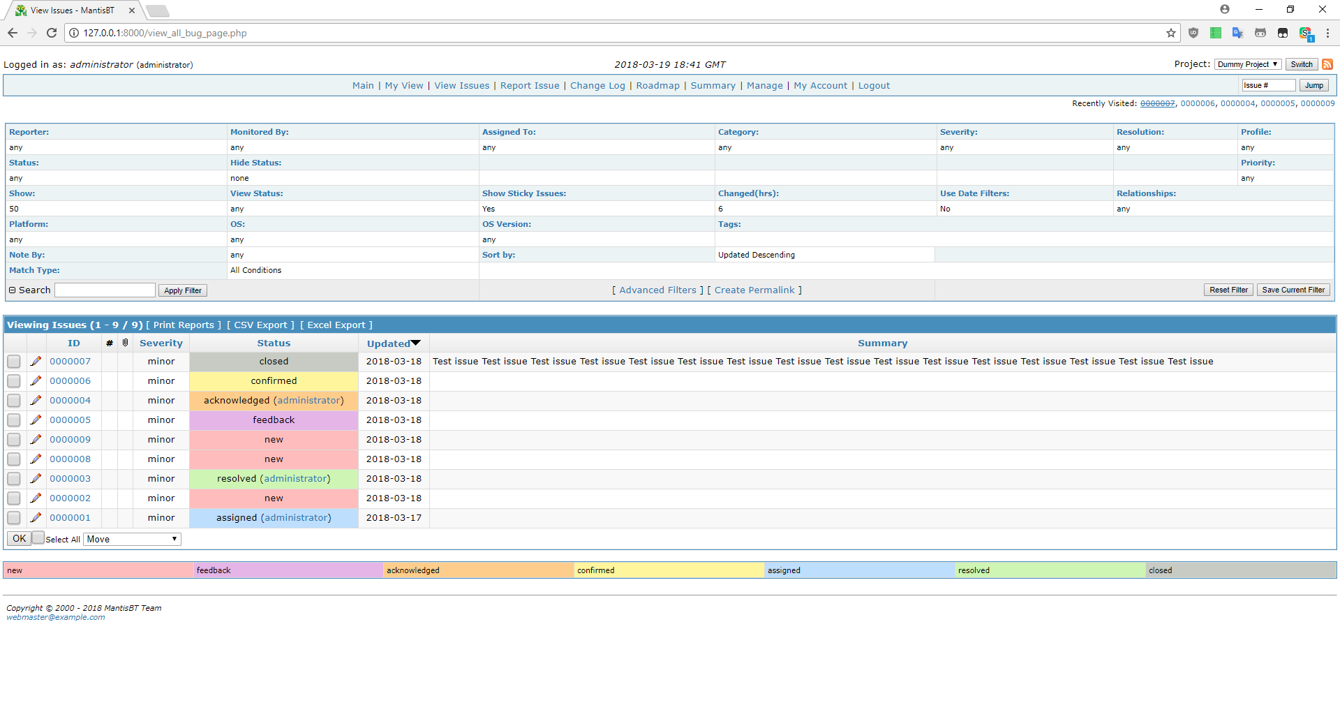 MantisBT Modern Contrast