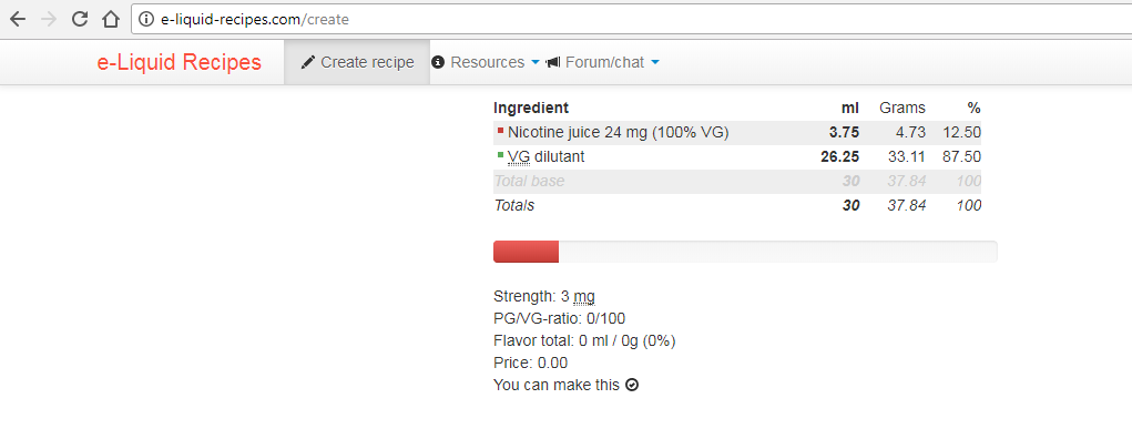 e-Liquid Recipes Display Tweak