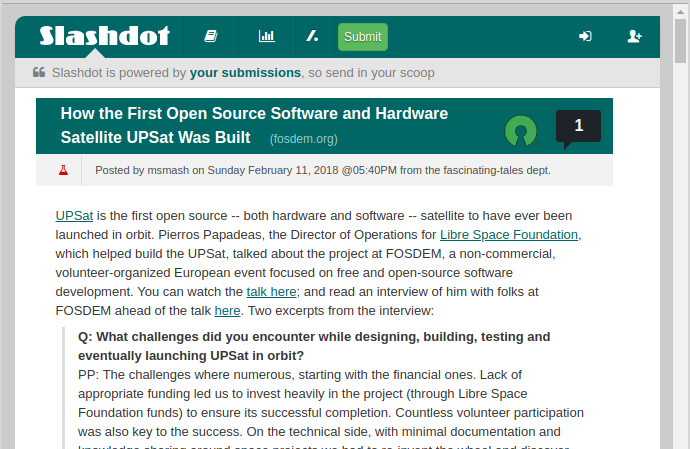 Slashdot - Remove/hide sidebar