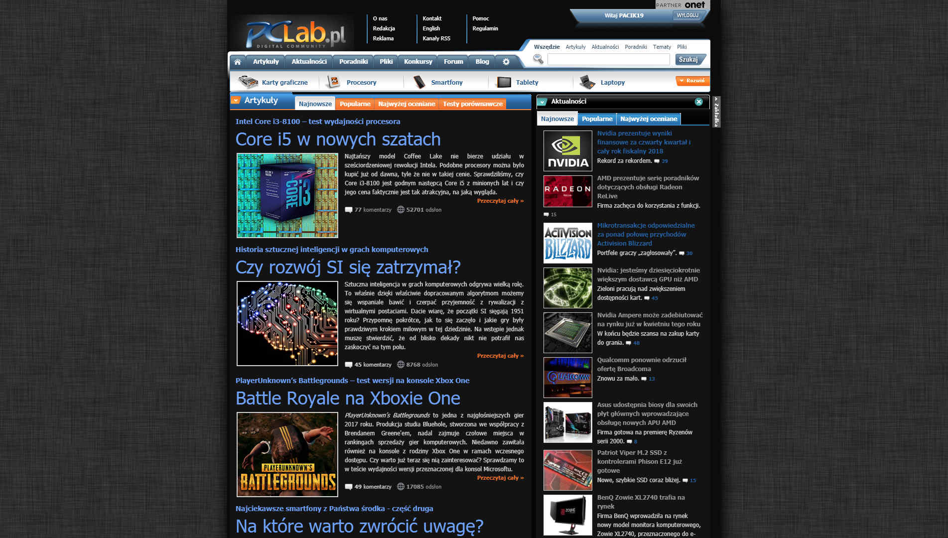 PCLab - Czarna wersja kolorystyczna