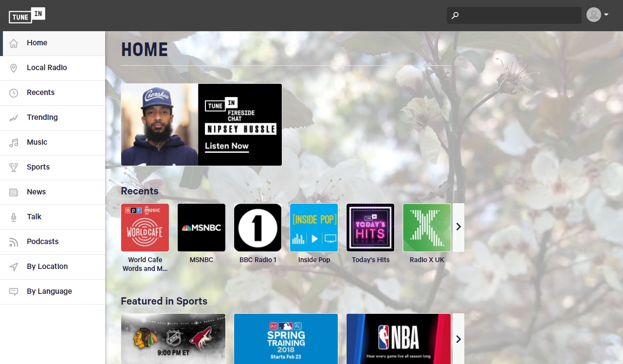 Tunein Theme - Custom Header + Background