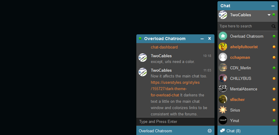 Dark Theme for Overload chat