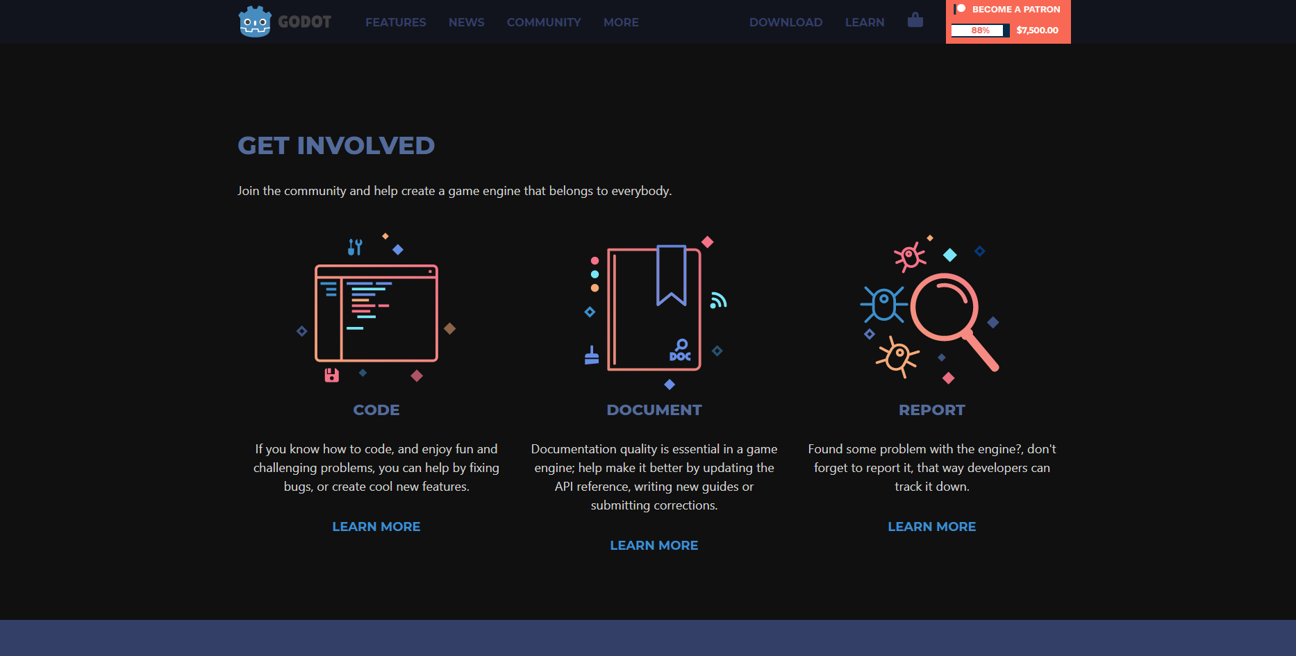 Godot Engine.org Dark