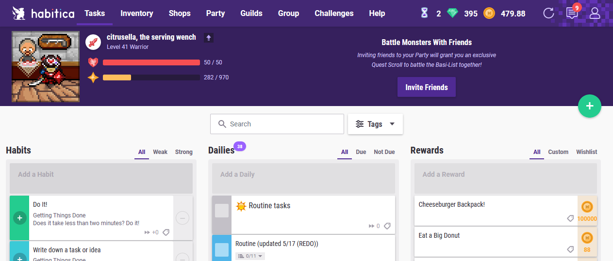 Hide Habitica Columns