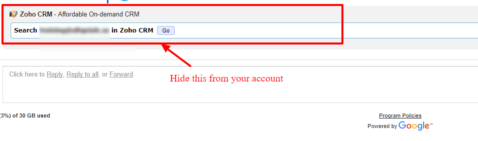 Hide Zoho CRM Contextual Gadget in Gmail