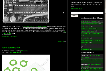 Hackaday Fixed positioned Sidebars