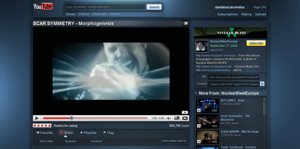 YouTube - Dark Shiny Blue, transparency