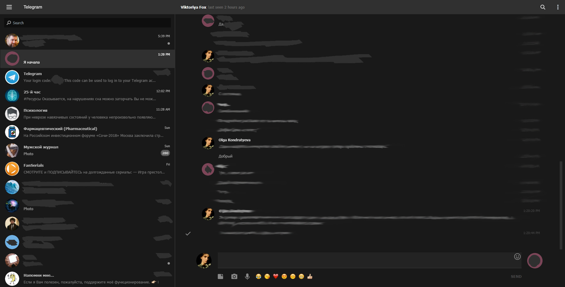 Web Telegram Dark & Wide Screen