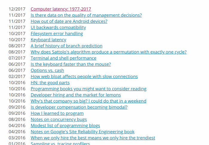 Dan Luu blog based on thebestmotherf**king website