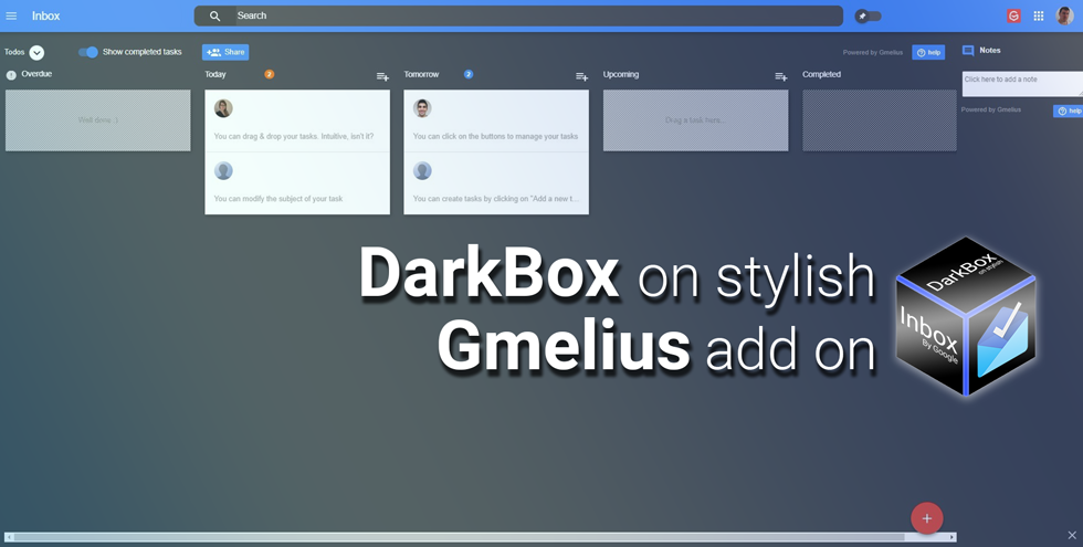 DarkBox - GMelius Dark Theme (Oct 2018)
