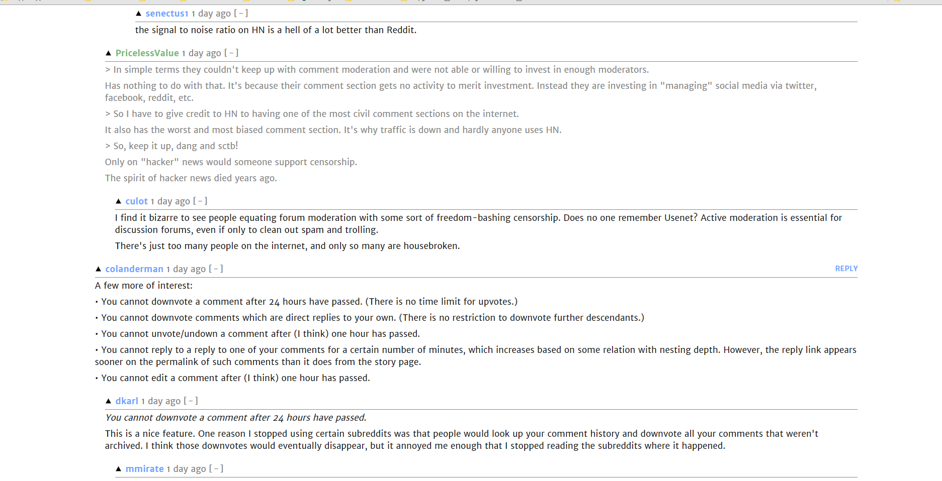 Hacker News - Improved readability