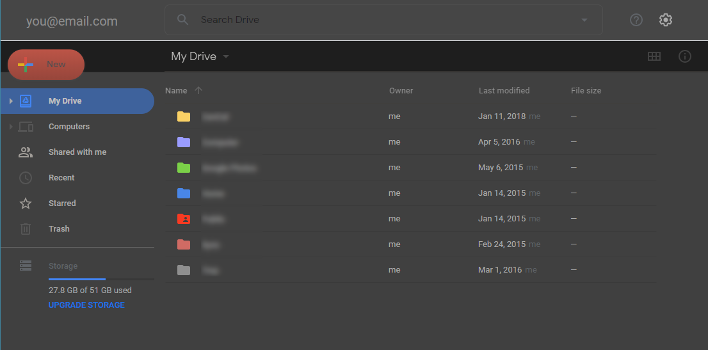 Google Drive Darker