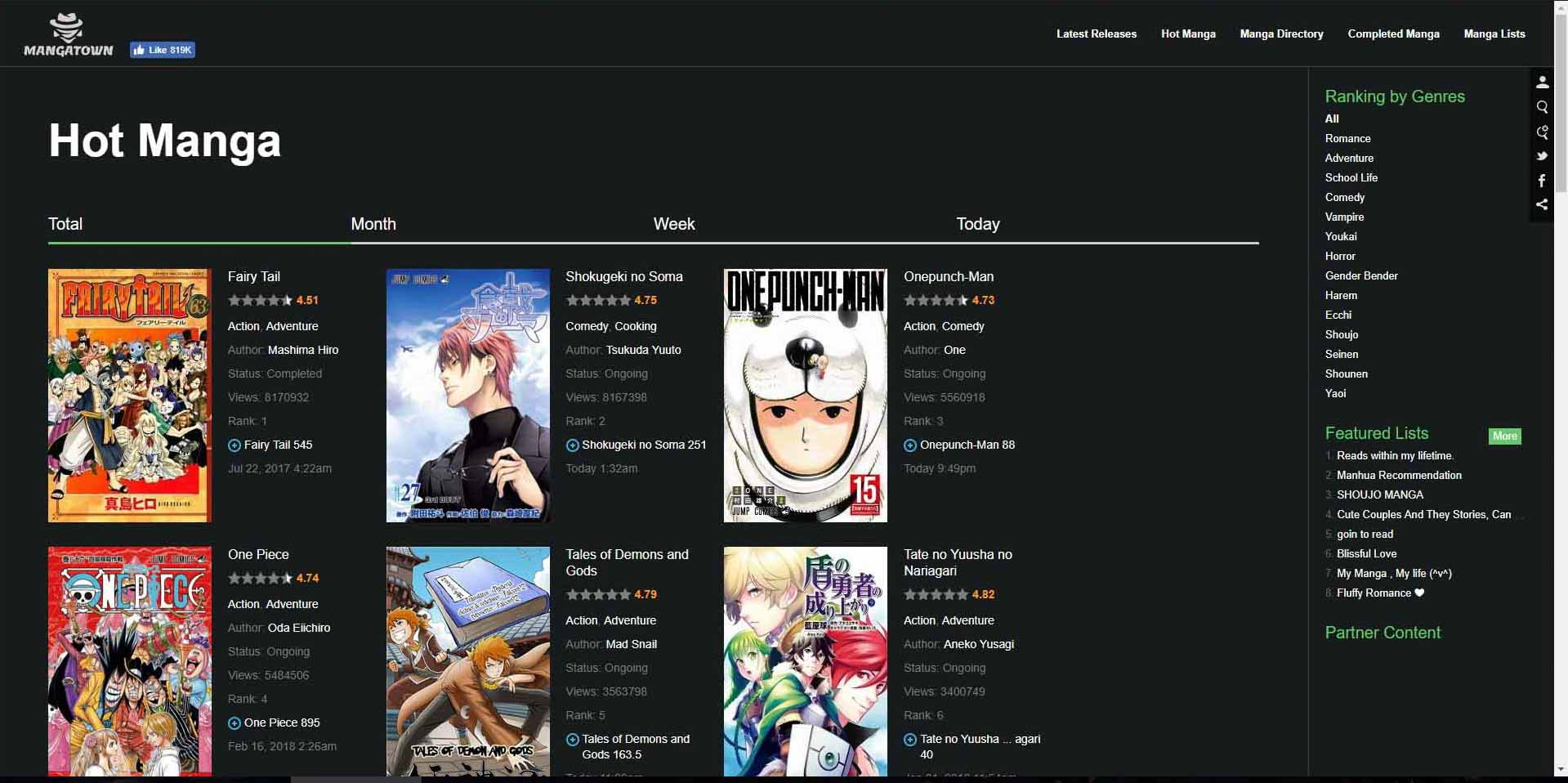 Manga Town - Chrome - Dark Mode