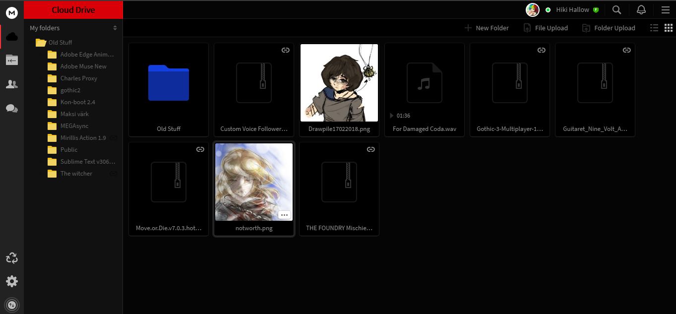 Mega.nz Dark Theme