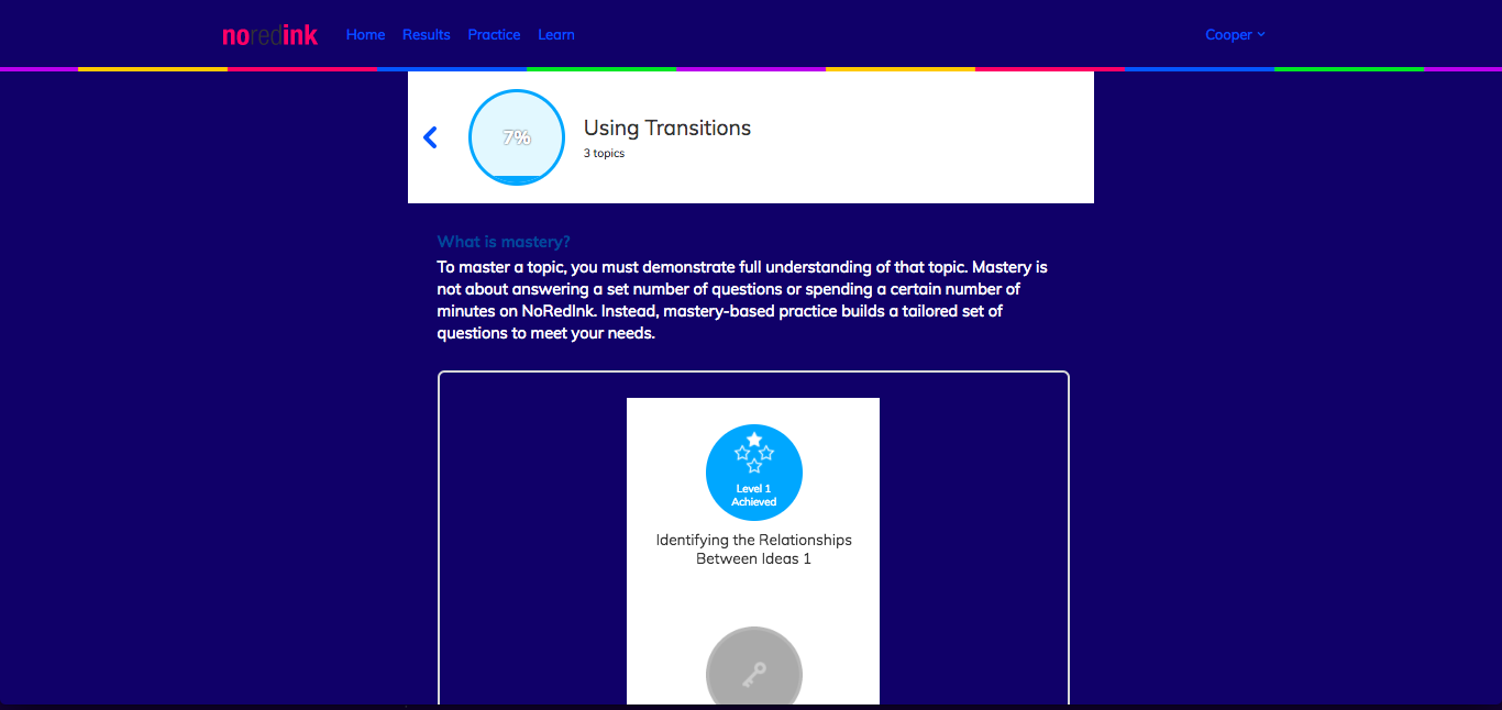 NoRedInk dark theme