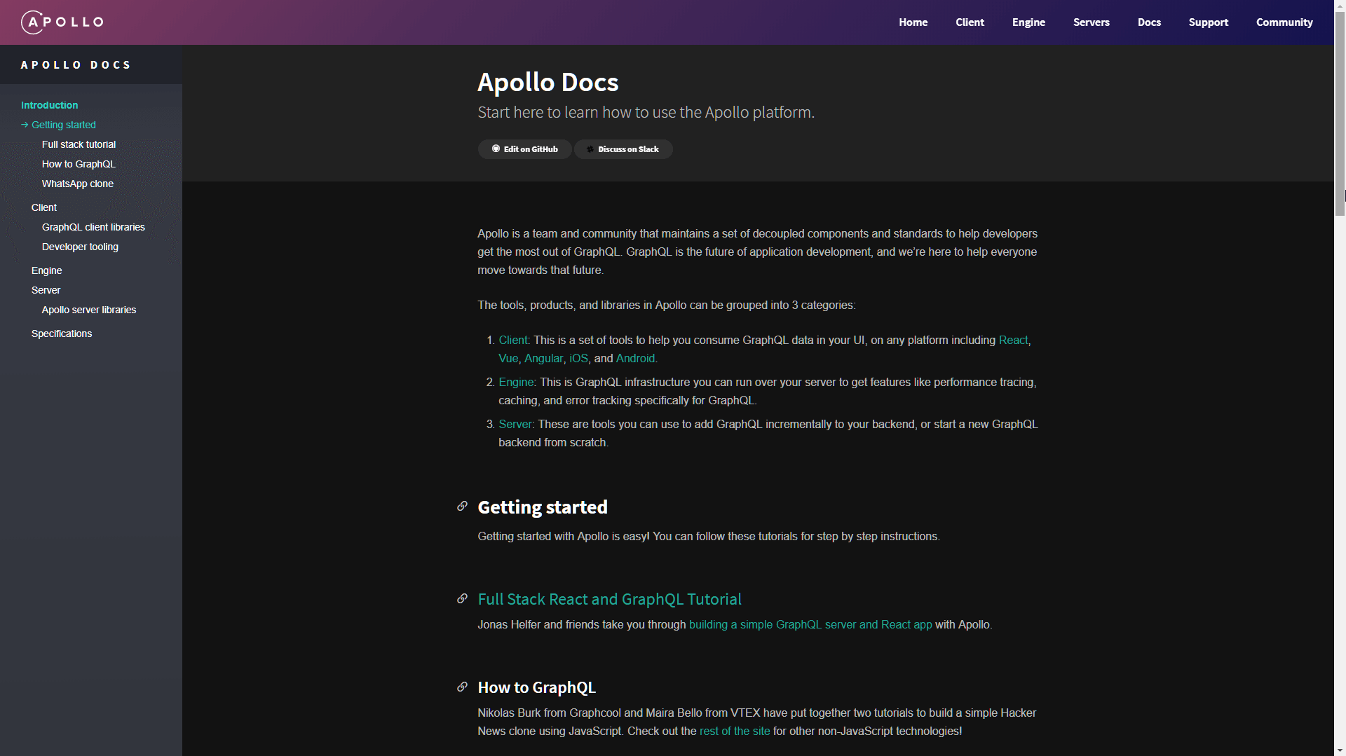 Apollo GraphQL Docs - Material Dark Theme
