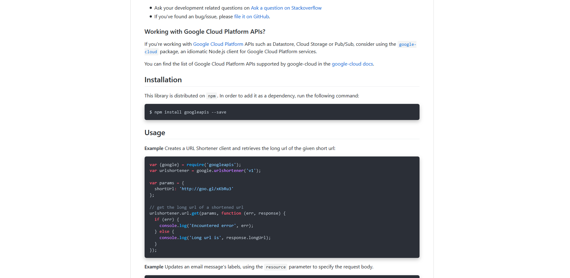 Github - dark code snippets