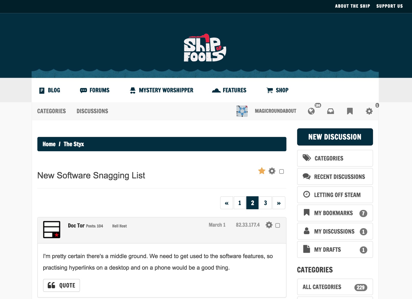 Ship of Fools Forums Access