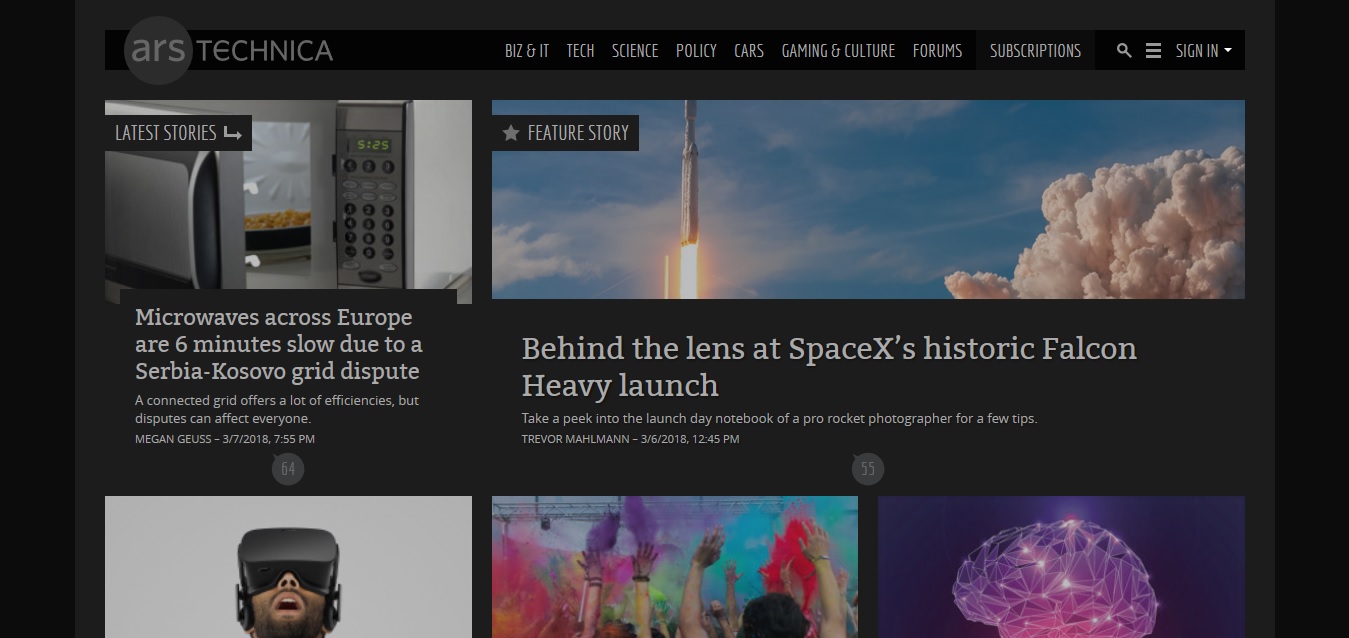 Ars Technica - Minimal Dark