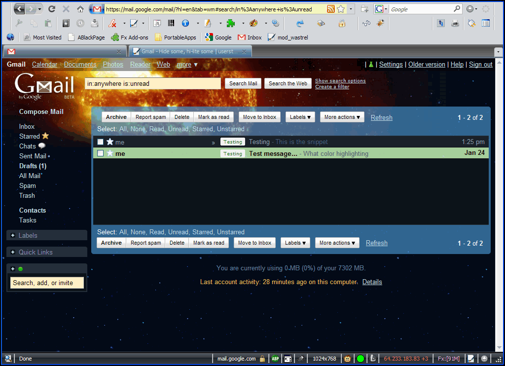 Gmail - Hide some, hi-lite some