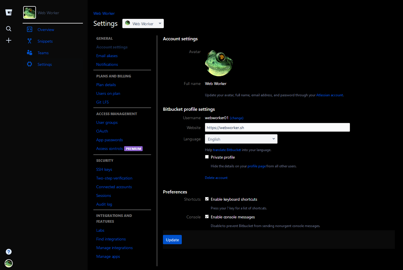 Bitbucket Paint It Dark