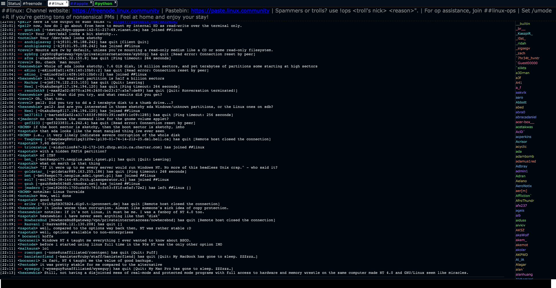 Dark irc webchat (qwebirc)