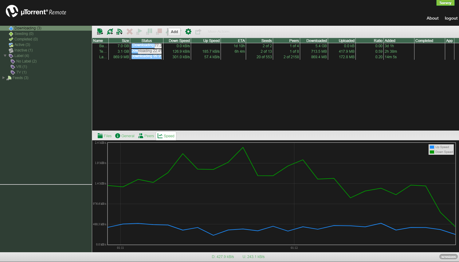 uTorrent Remote Dark Theme