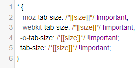tab size