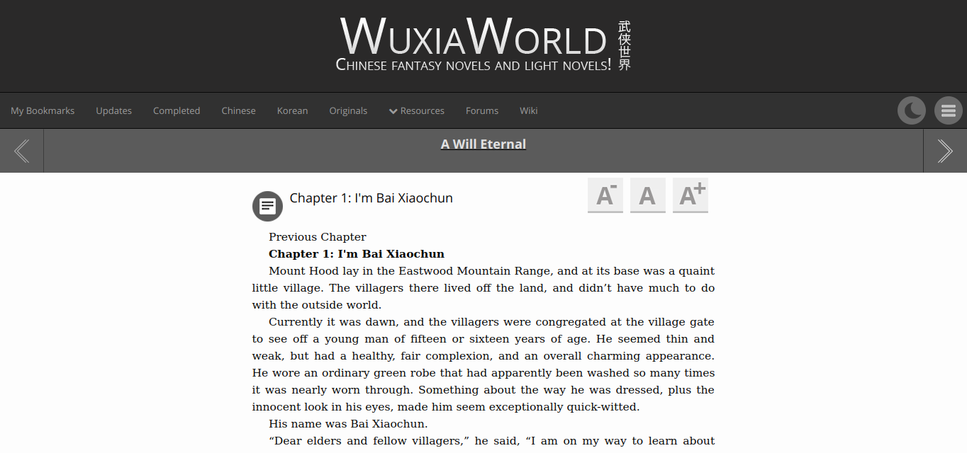 Wuxiaworld - Better Typography