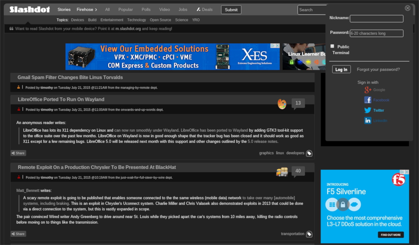 Slashdot Flat Greyscale