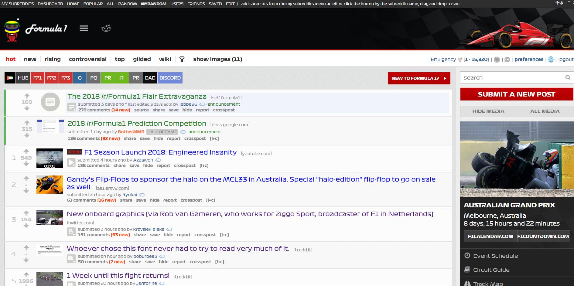 Reddit Formula1 official gaudy