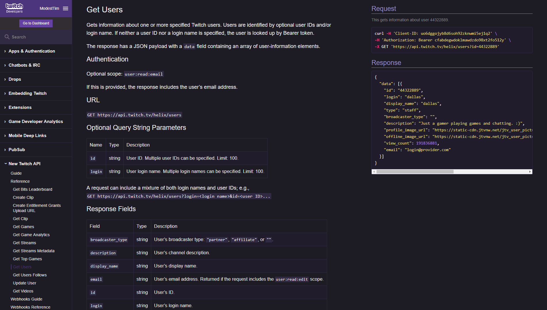 Twitch Dev Dark