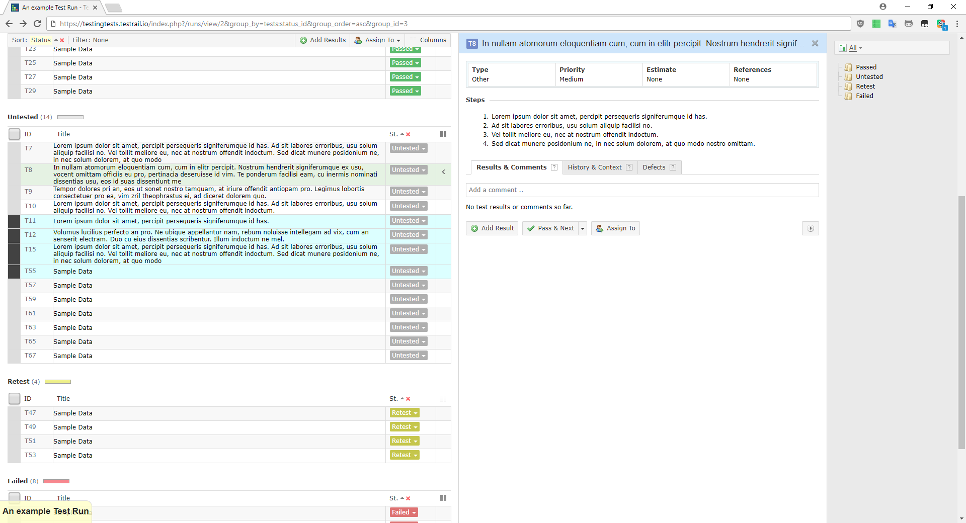 Testrail Usability