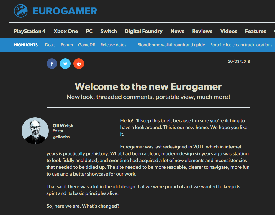 Eurogamer - Dark Theme