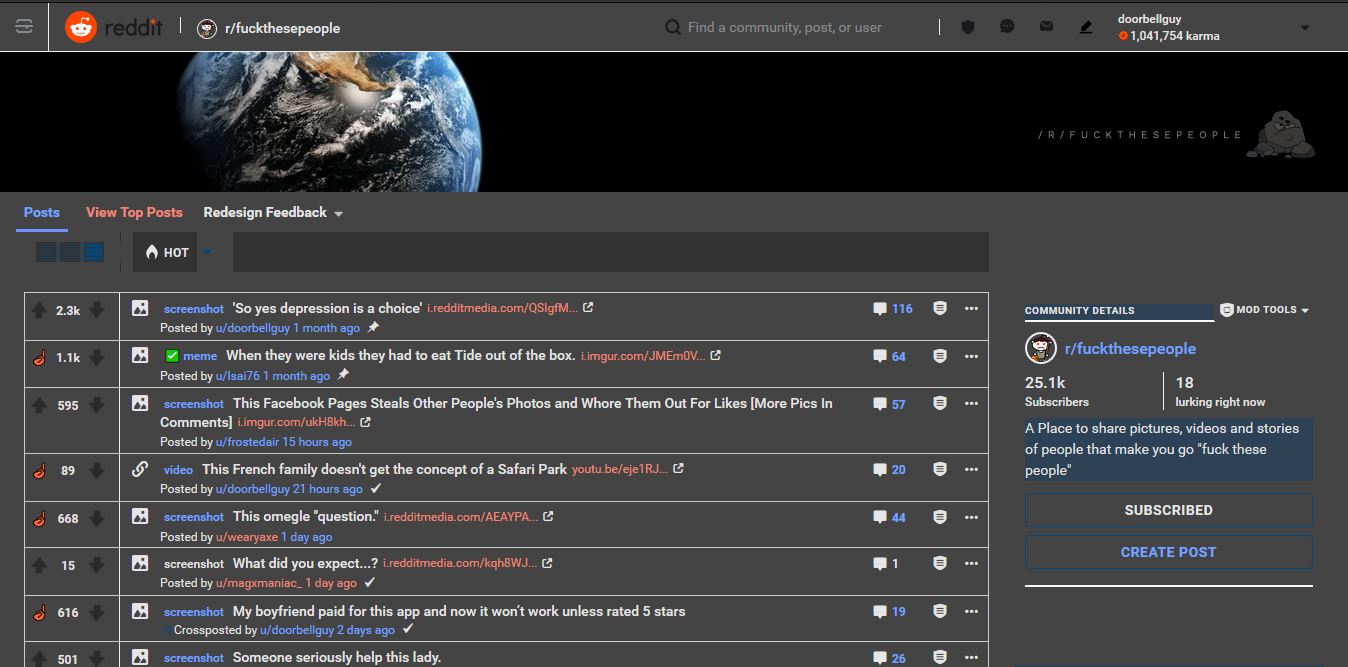 Reddit Redesign [Night Mode]