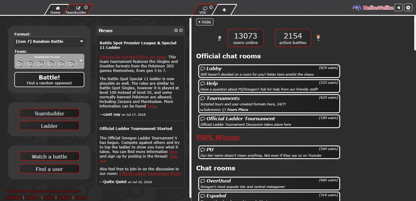 HeliosVelite's Dark Theme - PokemonShowdown