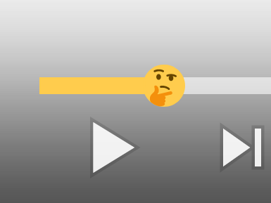 YouTube time bar but it's a thinking emoji