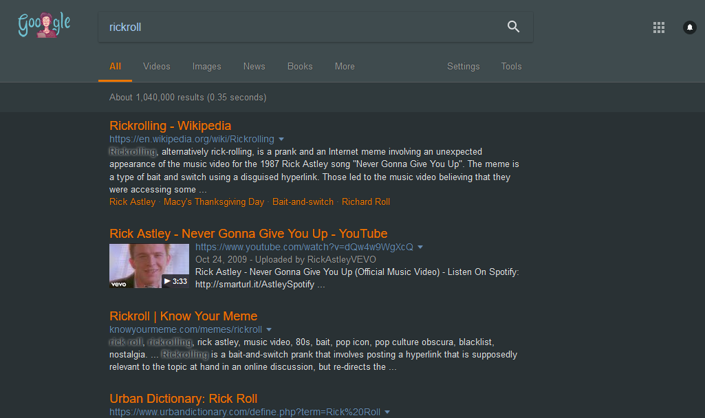 A GoogleSearch Darkly