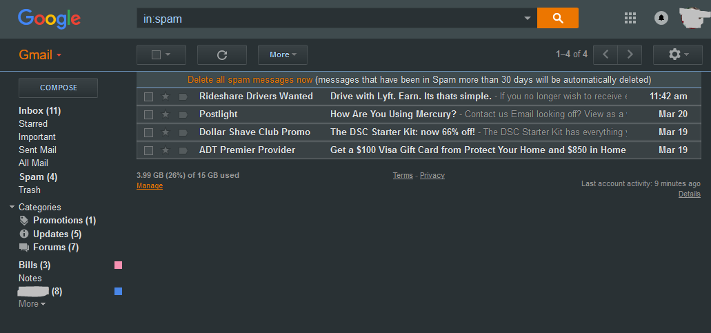 A GoogleMail Darkly