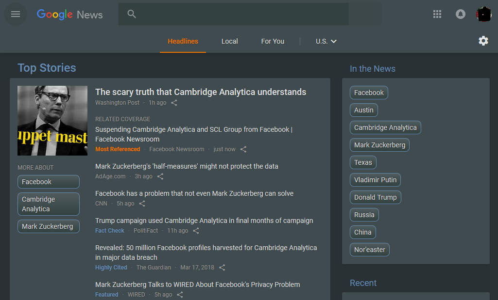 A GoogleNews Darkly