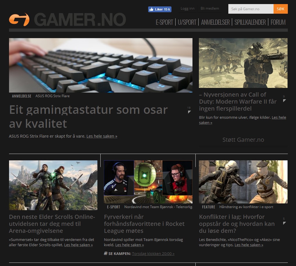 Gamer.no Dark Mode