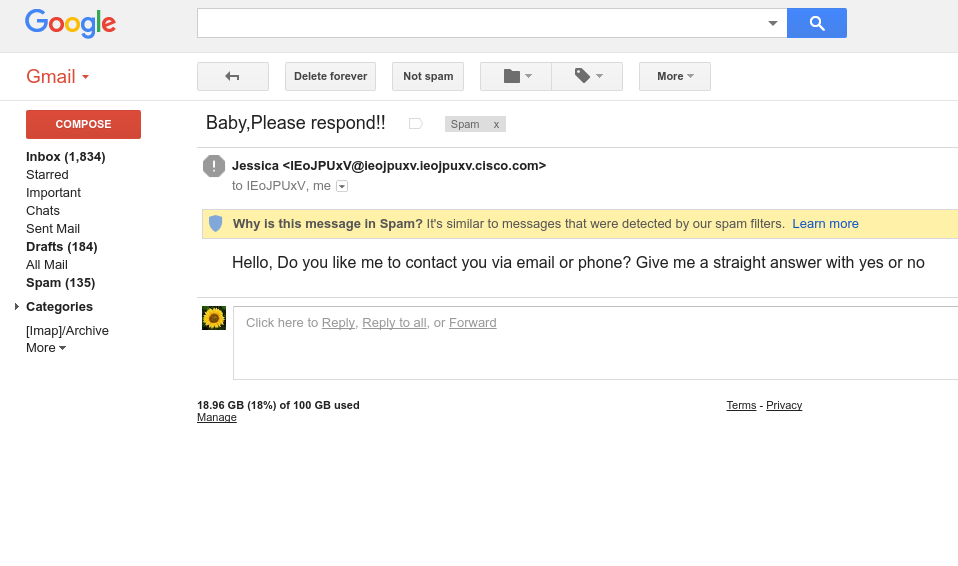 GMail bigger email font