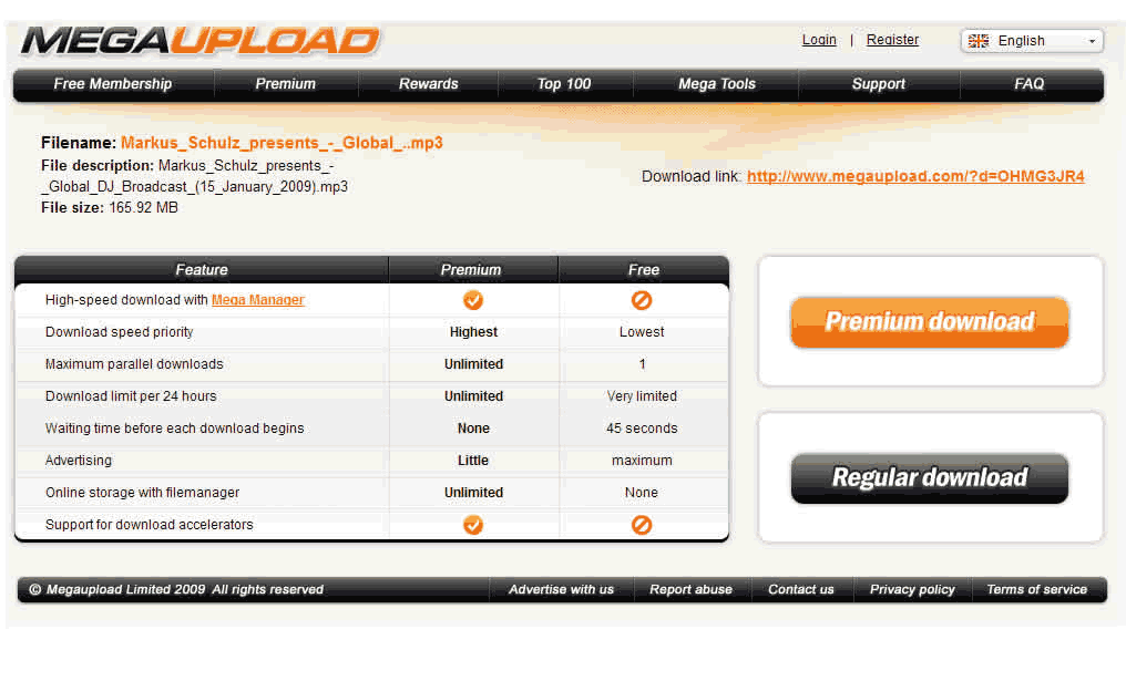 Megaupload.com - countdown removal
