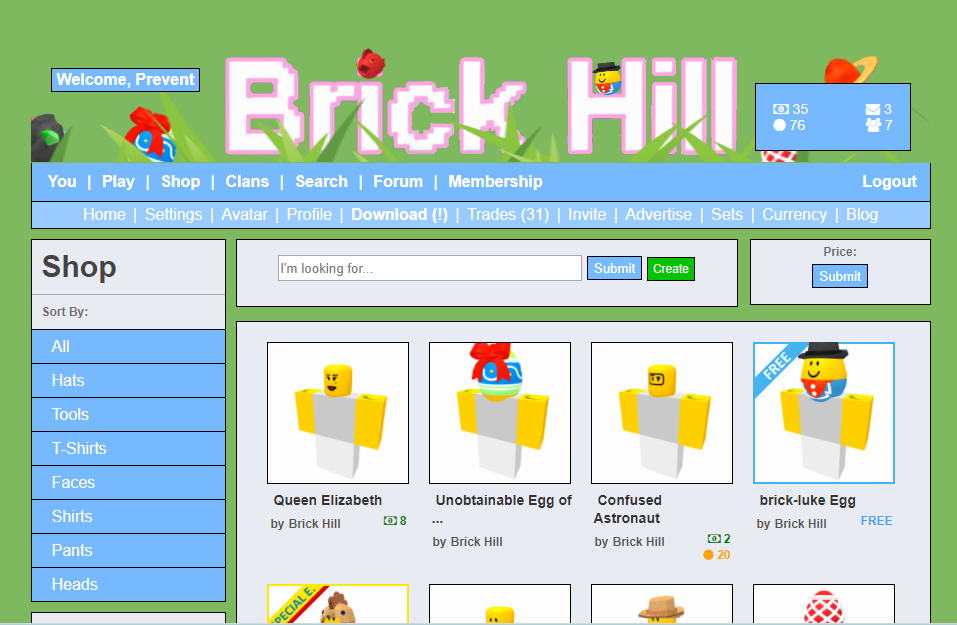 Brick Hill Easter 2018