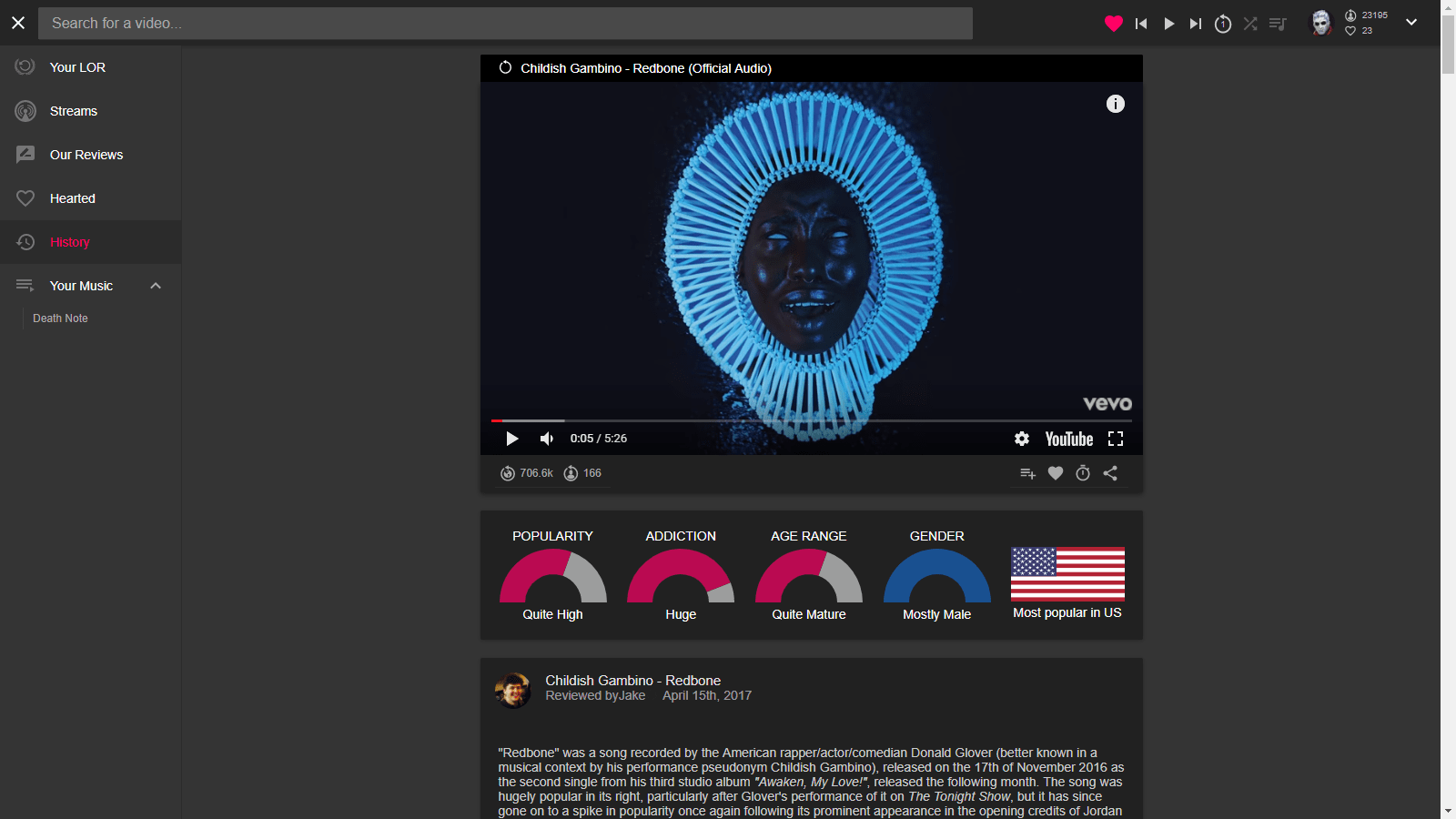 ListenOnRepeat No Clutter