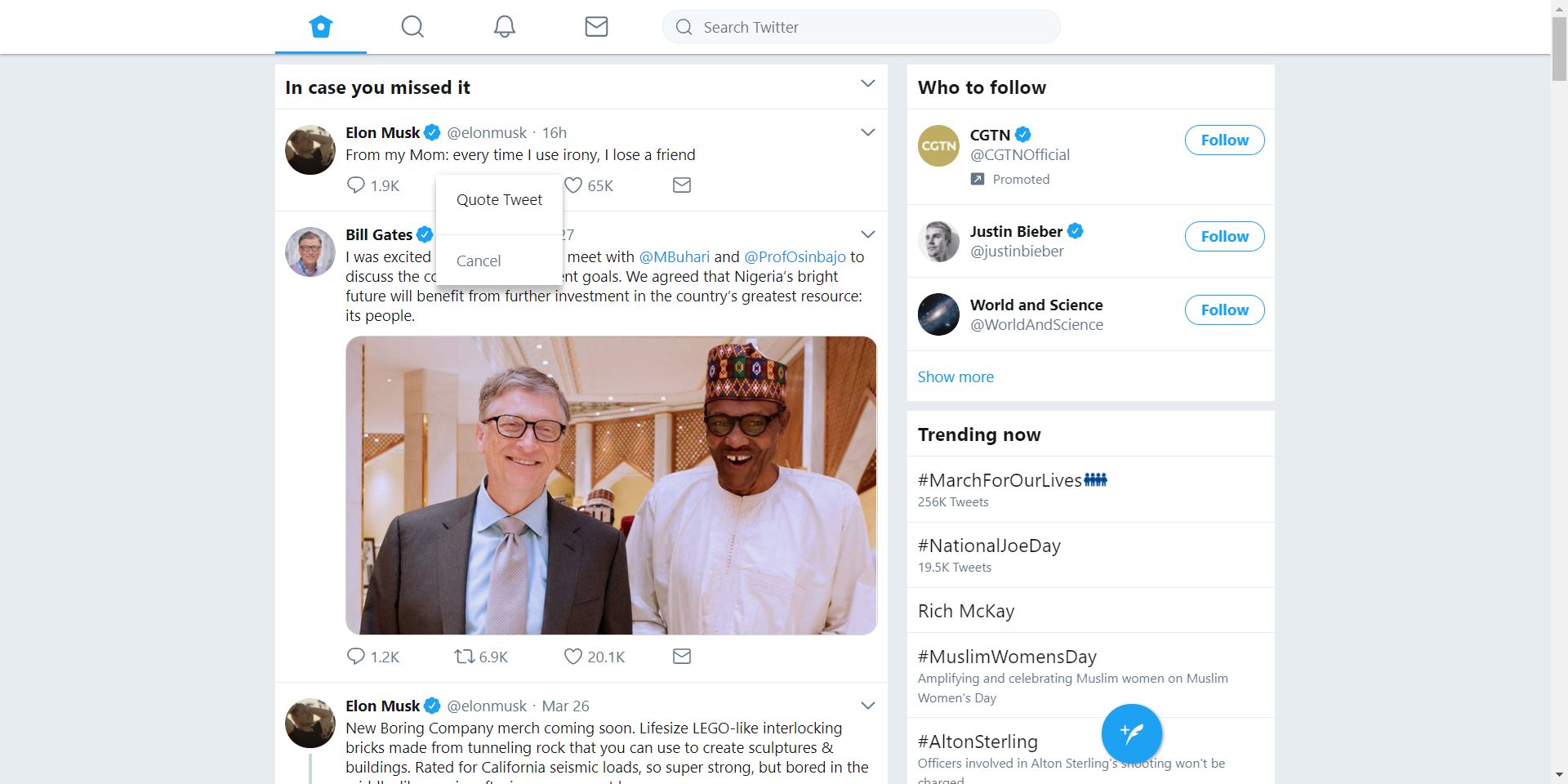 No Retweet on Twitter Mobile Home